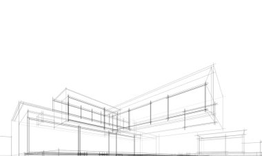 Ev kavramı kroki 3d çizim