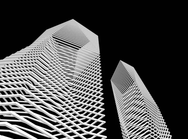 Abstrakte Architektonische Tapete Wolkenkratzer Design Digitales Konzept Hintergrund — Stockfoto