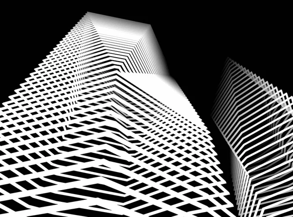Αφηρημένη Αρχιτεκτονική Ταπετσαρία Ουρανοξύστες Σχεδιασμό Ψηφιακή Έννοια Φόντο — Φωτογραφία Αρχείου