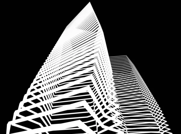 Diseño Abstracto Rascacielos Papel Pintado Arquitectónico Fondo Concepto Digital —  Fotos de Stock