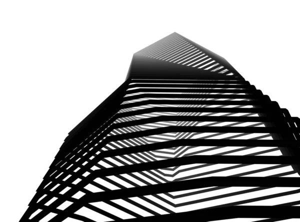 Abstraktní Architektonické Tapety Mrakodrapy Design Digitální Koncept Pozadí — Stock fotografie