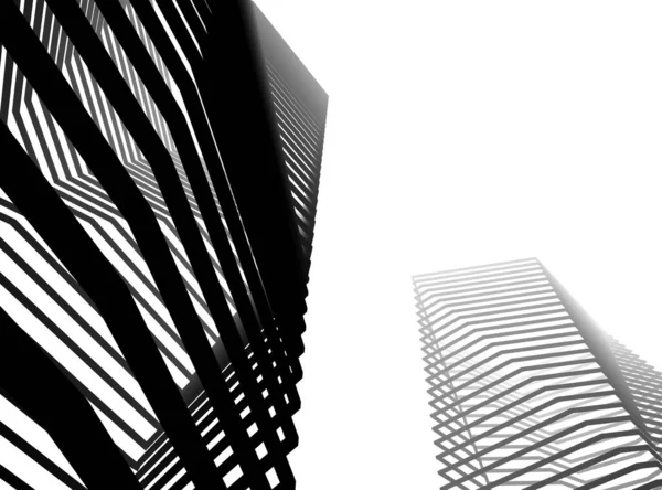 Abstract Architectural Wallpaper Skyscrapers Design Digital Concept Background — Stock Photo, Image