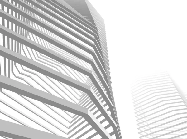 Astratto Disegno Architettonico Grattacieli Carta Parati Sfondo Concetto Digitale — Foto Stock