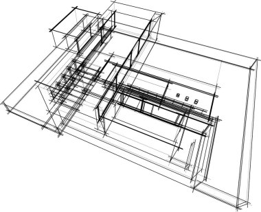 Ev kavramı kroki 3d çizim