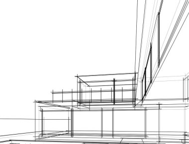 Ev kavramı kroki 3d çizim