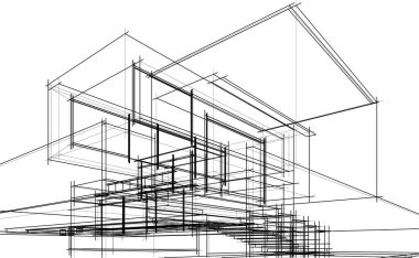 Ev kavramı kroki 3d çizim