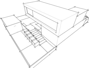 Ev kavramı kroki 3d çizim
