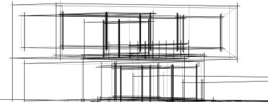 Ev kavramı kroki 3d çizim