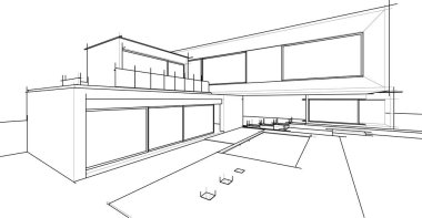 Ev kavramı kroki 3d çizim