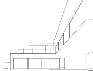 Ev kavramı kroki 3d çizim