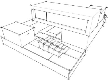 Ev kavramı kroki 3d çizim