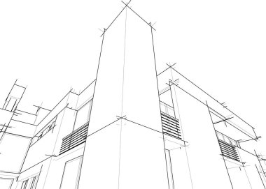 Ev kavramı kroki 3d çizim