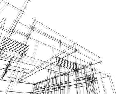 Ev kavramı kroki 3d çizim