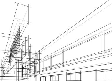 Ev kavramı kroki 3d çizim