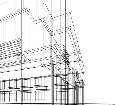 Ev kavramı kroki 3d çizim