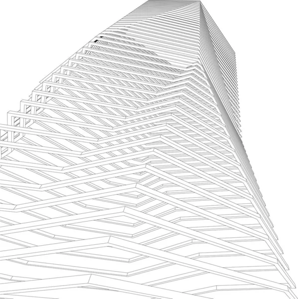 Абстрактные Архитектурные Обои Дизайн Небоскребов Цифровой Концепт Фон — стоковый вектор