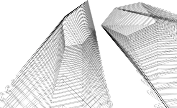 抽象的な建築壁紙高層ビルのデザインデジタルコンセプトの背景 — ストックベクタ