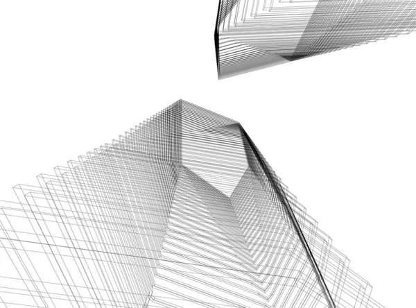 Abstraktní Architektonické Tapety Mrakodrapy Design Digitální Koncept Pozadí — Stockový vektor