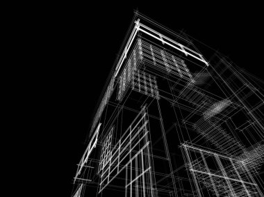 abstract architectural wallpaper high building design, digital concept background