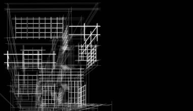 abstract architectural wallpaper high building design, digital concept background