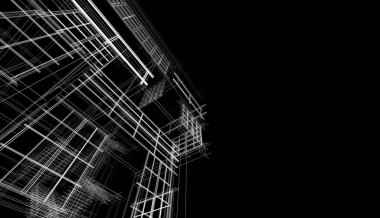 abstract architectural wallpaper high building design, digital concept background