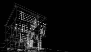 abstract architectural wallpaper high building design, digital concept background