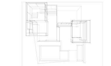 Ev kavramı kroki 3d çizim
