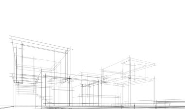 Ev kavramı kroki 3d çizim
