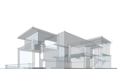 Ev kavramı kroki 3d çizim