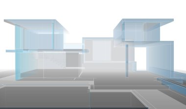 Ev kavramı kroki 3d çizim