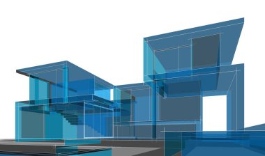 Ev kavramı kroki 3d çizim