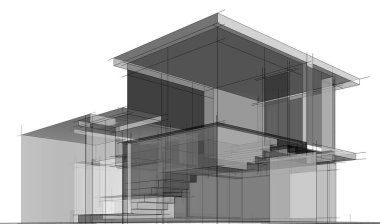 Ev kavramı kroki 3d çizim