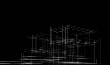 Ev kavramı kroki 3d çizim