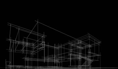 Ev kavramı kroki 3d çizim