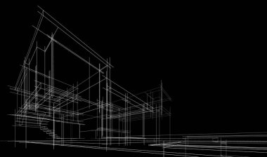 Ev kavramı kroki 3d çizim