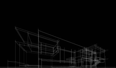 Ev kavramı kroki 3d çizim