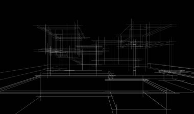 Ev kavramı kroki 3d çizim
