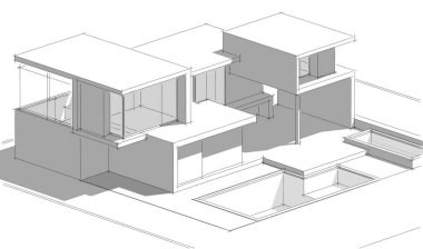 Ev kavramı kroki 3d çizim