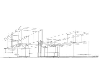 Ev kavramı kroki 3d çizim
