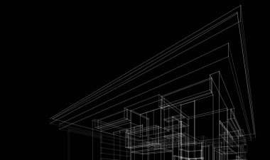 Ev kavramı kroki 3d çizim