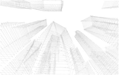 soyut mimari duvar kağıdı gökdelenler tasarım, dijital konsept arkaplan