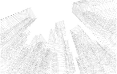 soyut mimari duvar kağıdı gökdelenler tasarım, dijital konsept arkaplan