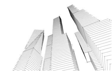 soyut mimari duvar kağıdı gökdelenler tasarım, dijital konsept arkaplan