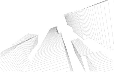 soyut mimari duvar kağıdı gökdelenler tasarım, dijital konsept arkaplan