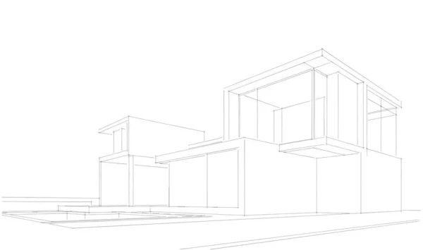 Desenho Conceito Casa Ilustração — Fotografia de Stock