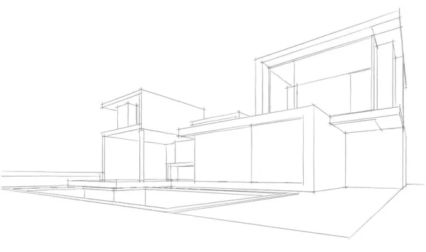 House Concept Sketch Illustration — Stock Photo, Image