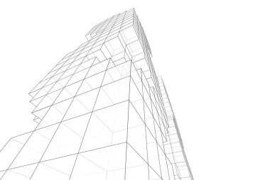 soyut mimari duvar kağıdı gökdelenler tasarım, dijital konsept arkaplan