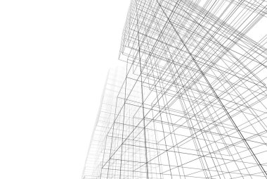 soyut mimari duvar kağıdı gökdelenler tasarım, dijital konsept arkaplan