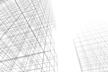 soyut mimari duvar kağıdı gökdelenler tasarım, dijital konsept arkaplan