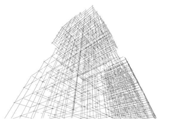 Abstract Architectonisch Behang Wolkenkrabbers Ontwerp Digitaal Concept Achtergrond — Stockfoto